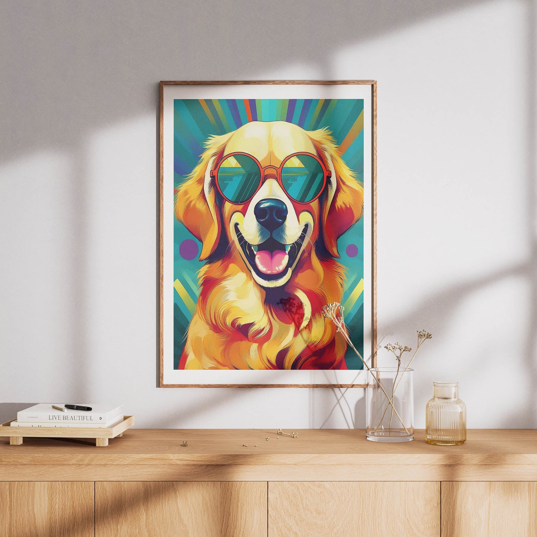 Golden Retriever In Colourful Sunnies 2 image 8
