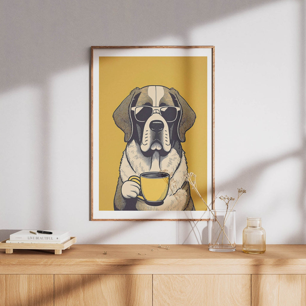 Saint Bernard Chillin Coffee Dog image 8