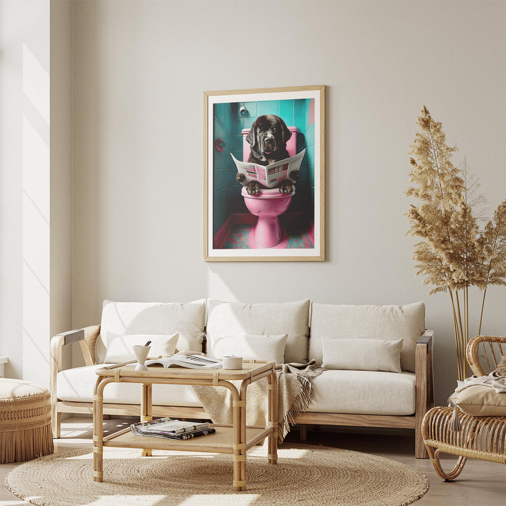 Newfoundland Toilet Dogs PInk and Turquise image 2