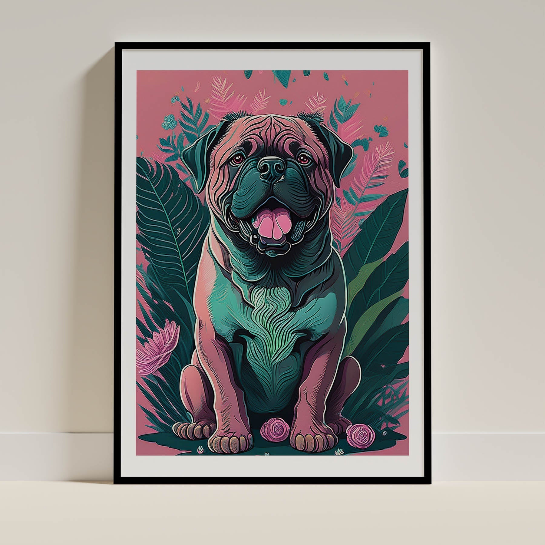 Bullmastiff Flowery Dog image 0