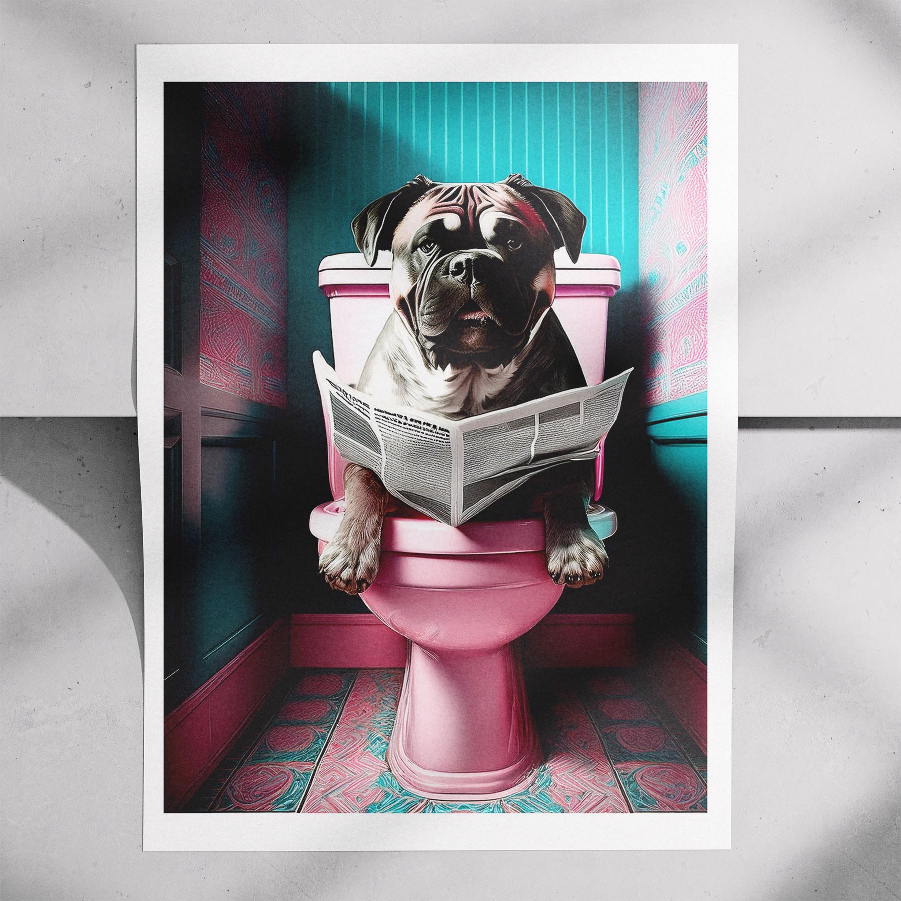 Mastiff Toilet Dogs PInk and Turquise image 7