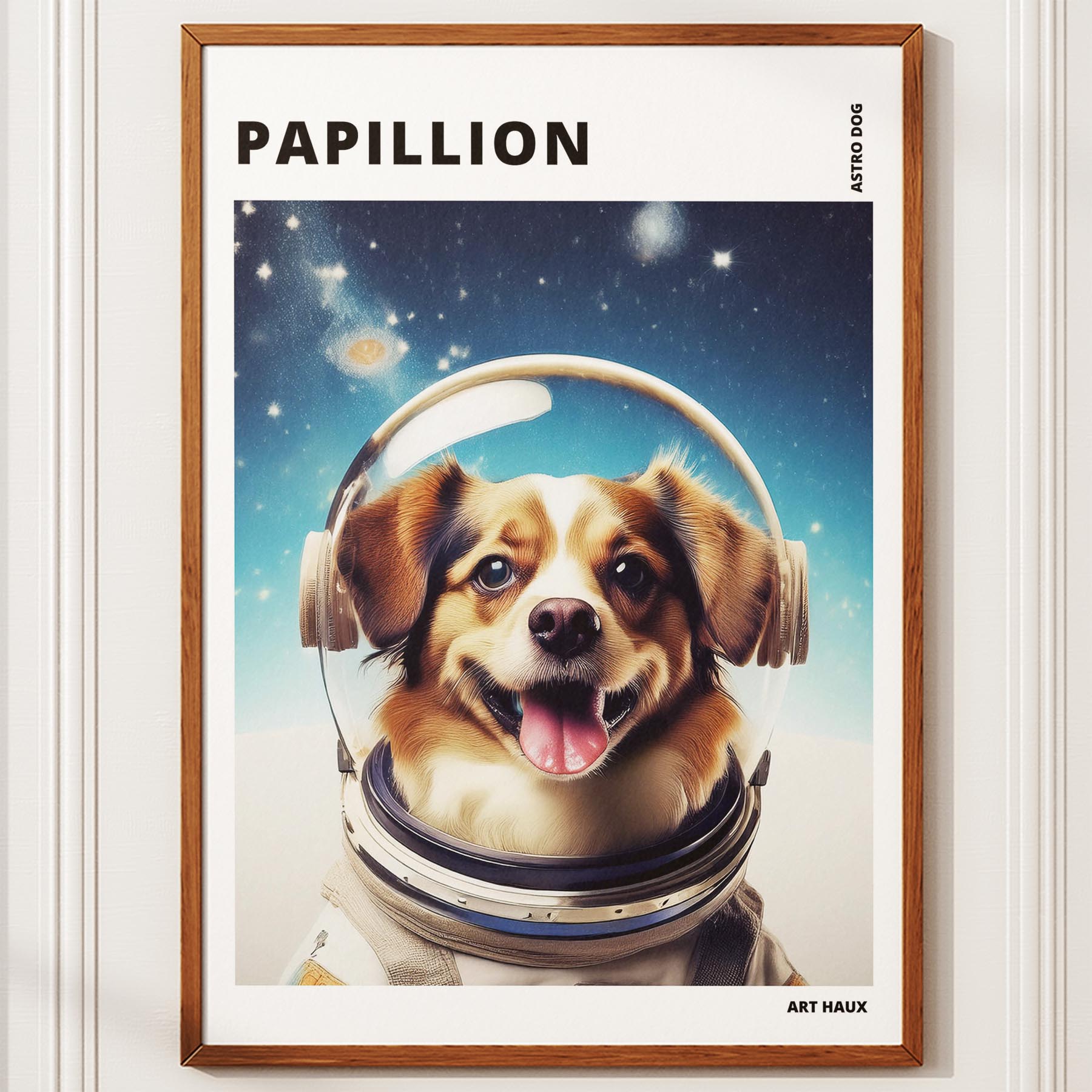 Papillon Astronaut Dog Series with Text Astro Dog image 10