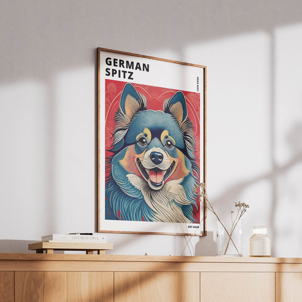 German Spitz Hokusai Japanese Inspired Dog Series with Text image 5