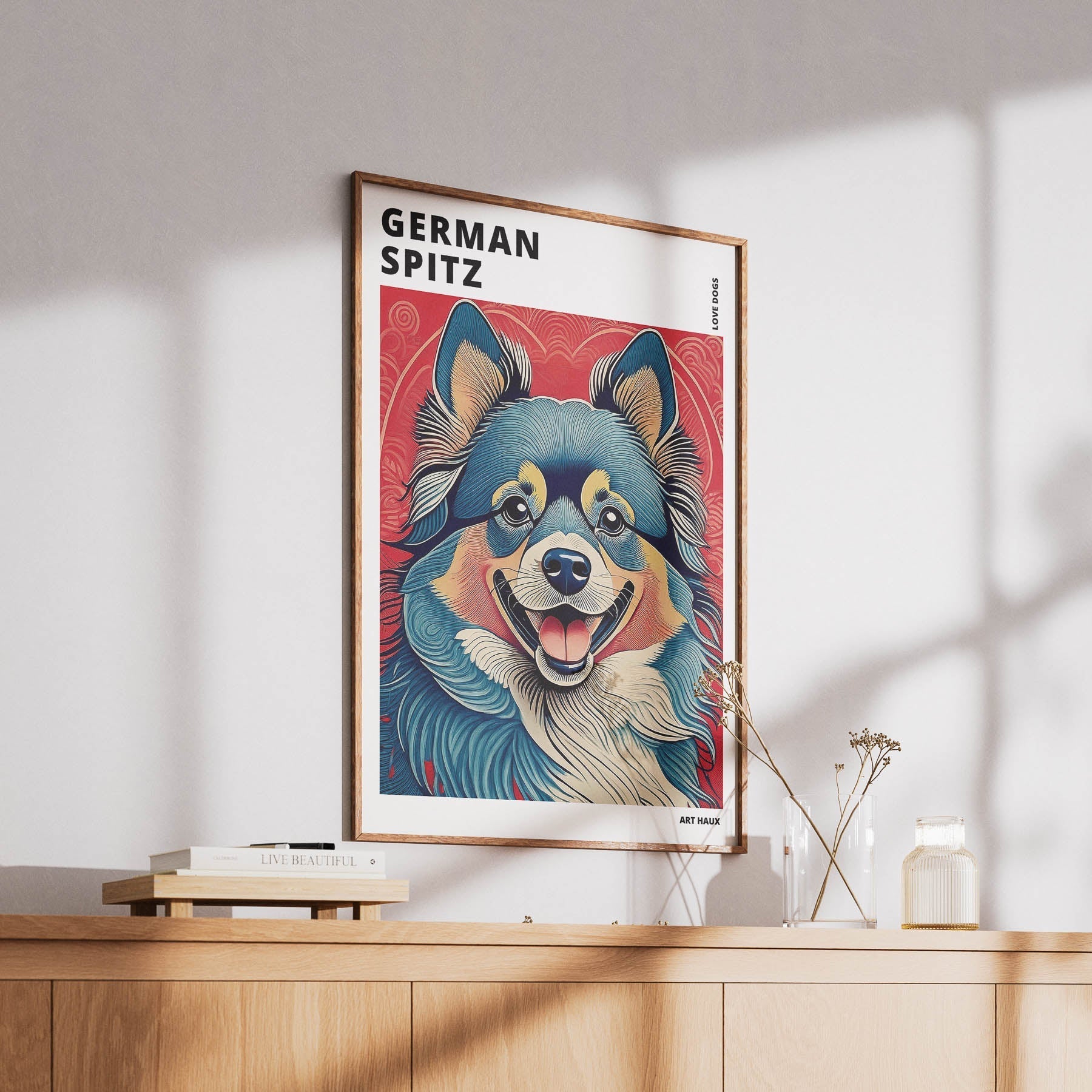 German Spitz Hokusai Japanese Inspired Dog Series with Text image 5