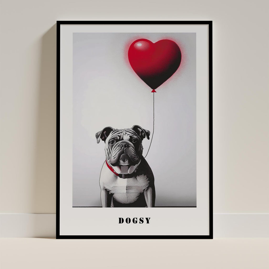Bulldog DOGSY Series inspired by the Art of Banksy with text Dogsy image 11