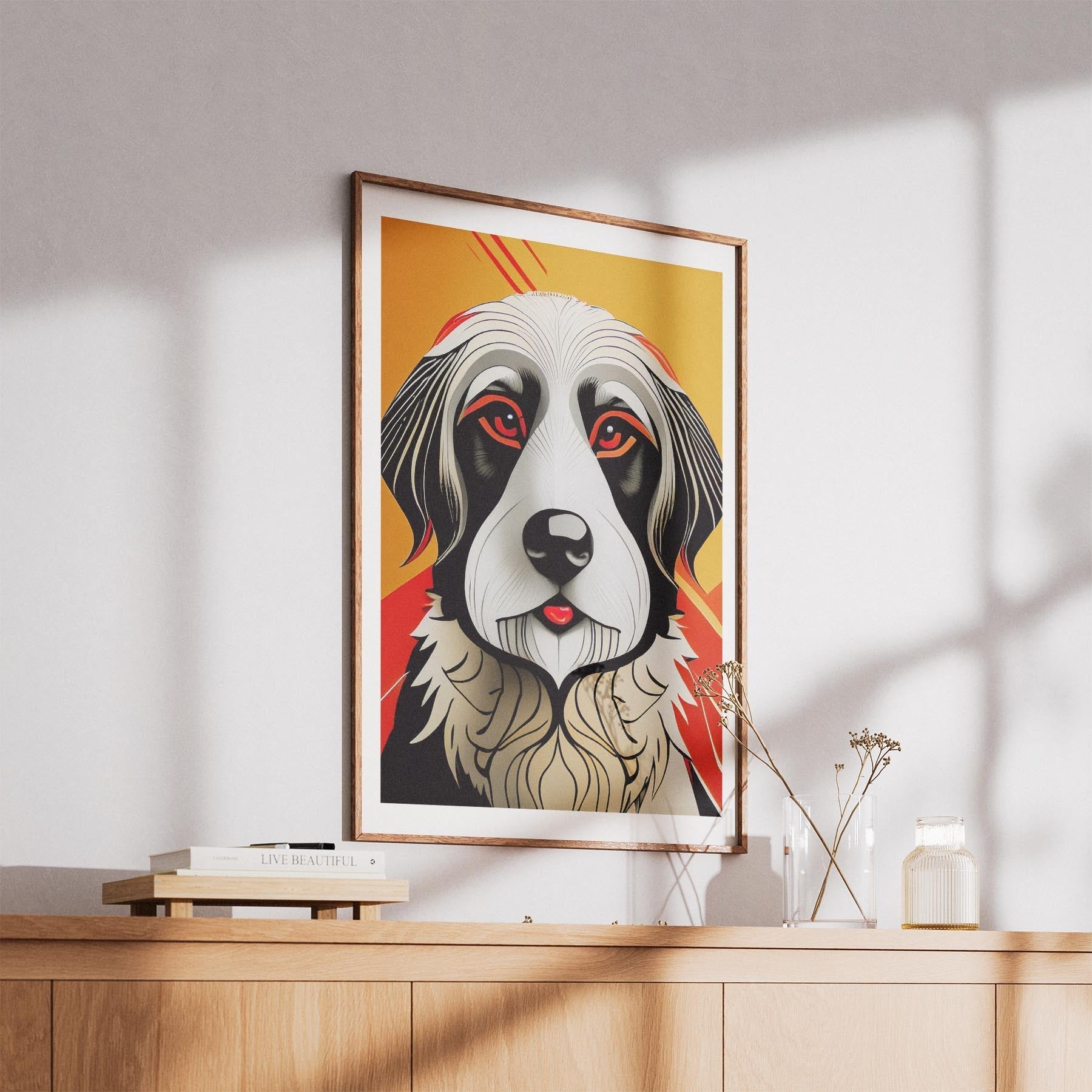 Old English Sheepdog Geometric Orange Series image 5