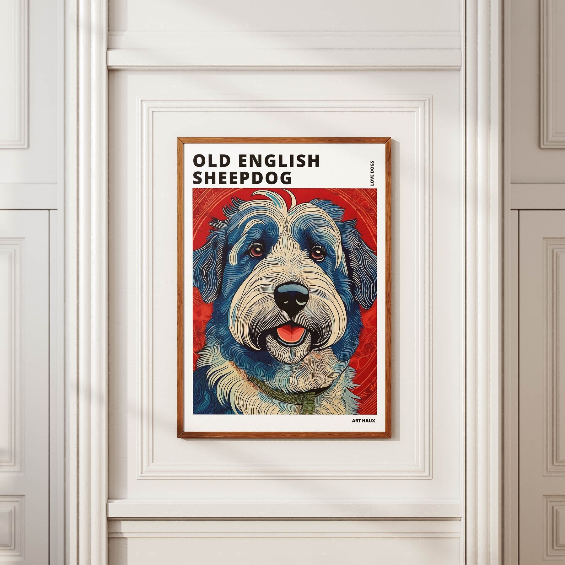 Old English Sheepdog Hokusai Japanese Inspired Dog Series with Text image 3
