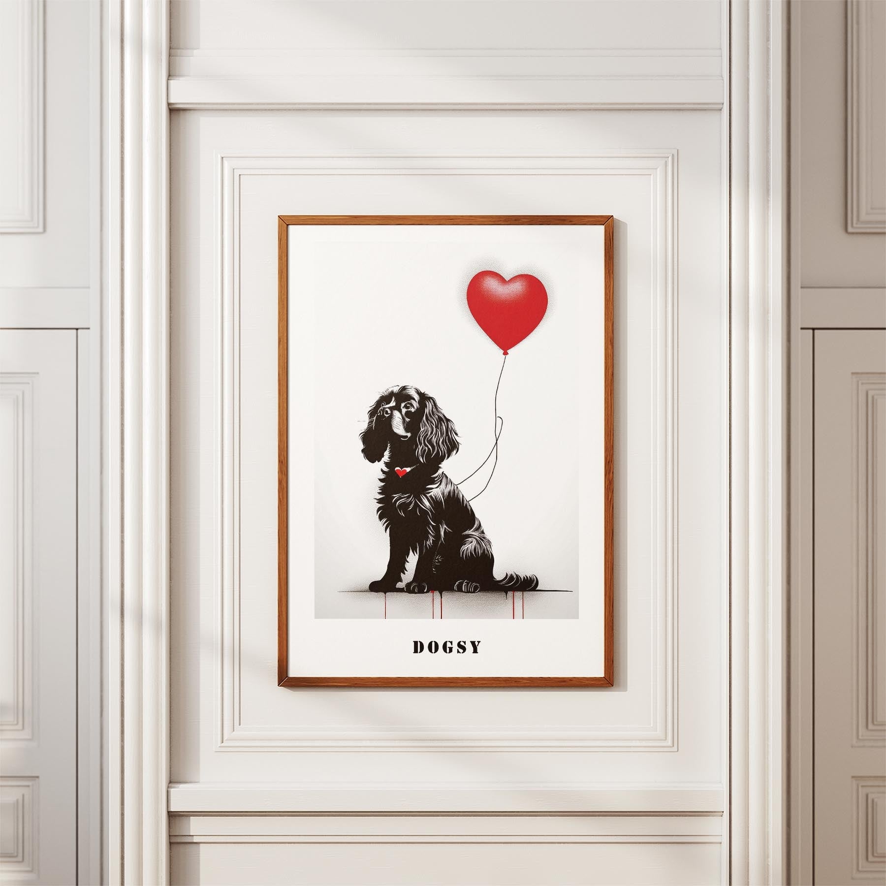 Cavalier Spaniel DOGSY Series inspired by the Art of Banksy with text Dogsy image 3