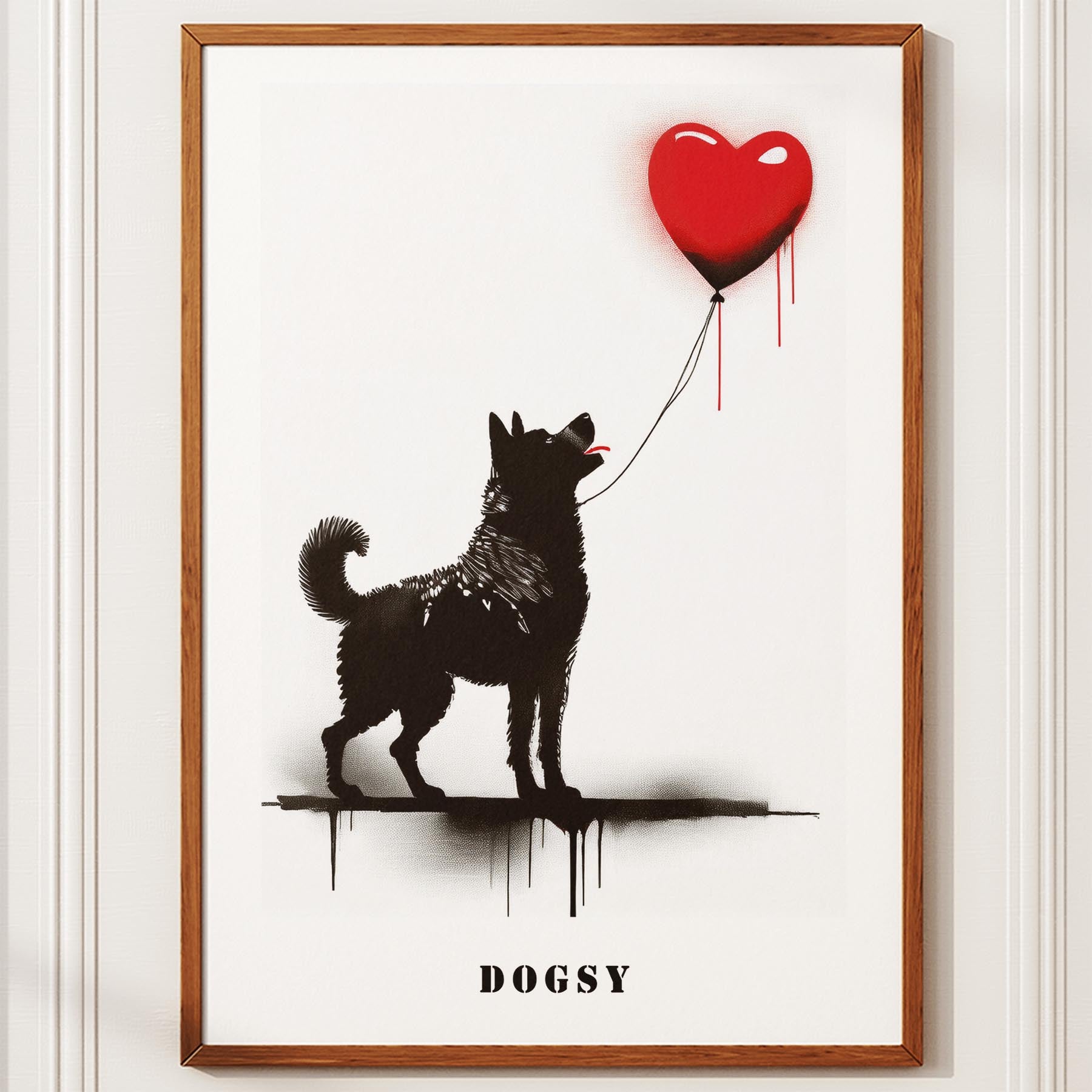 Akita Inu DOGSY Series inspired by the Art of Banksy with text Dogsy image 10