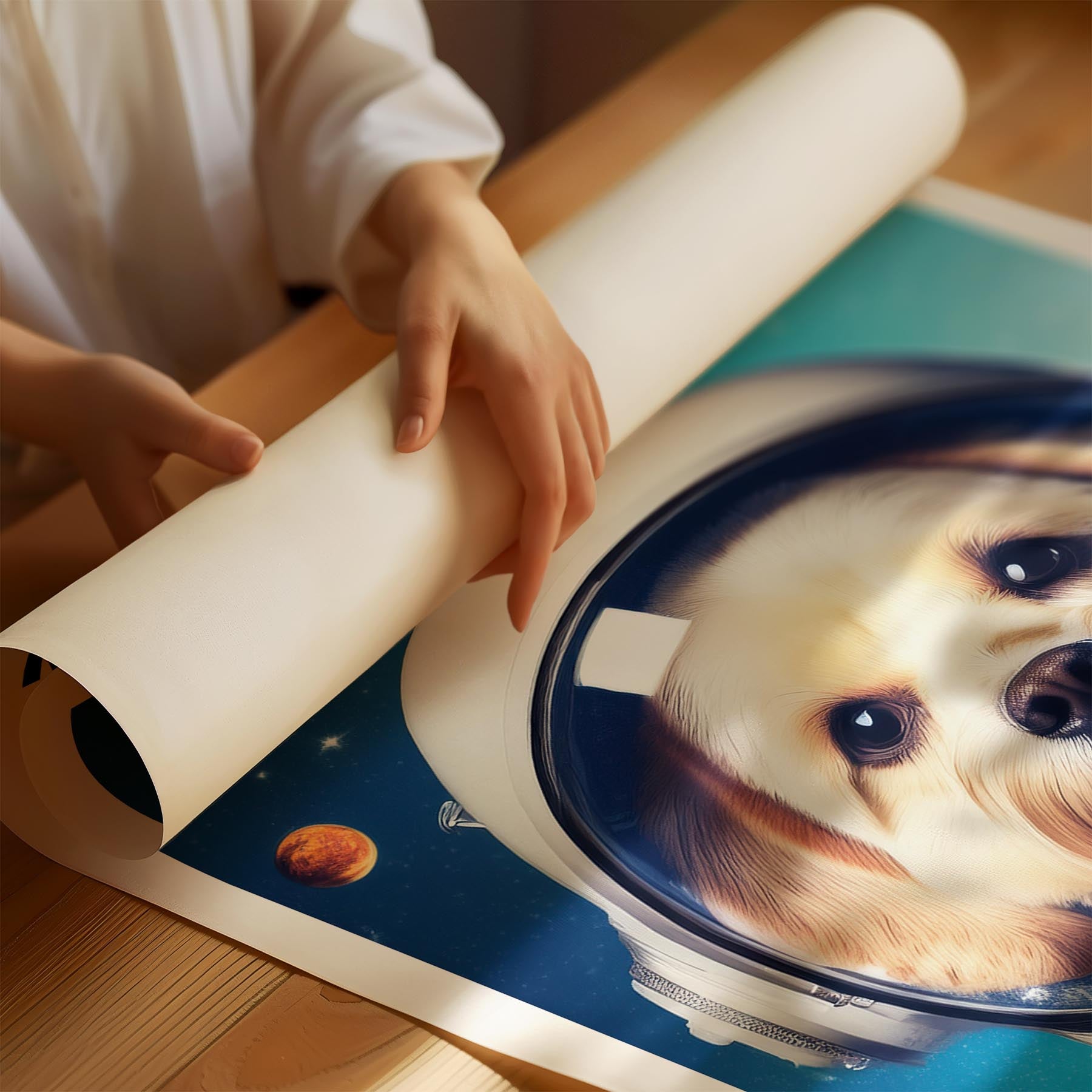 Maltese Astronaut Dog Series with Text Astro Dog image 1