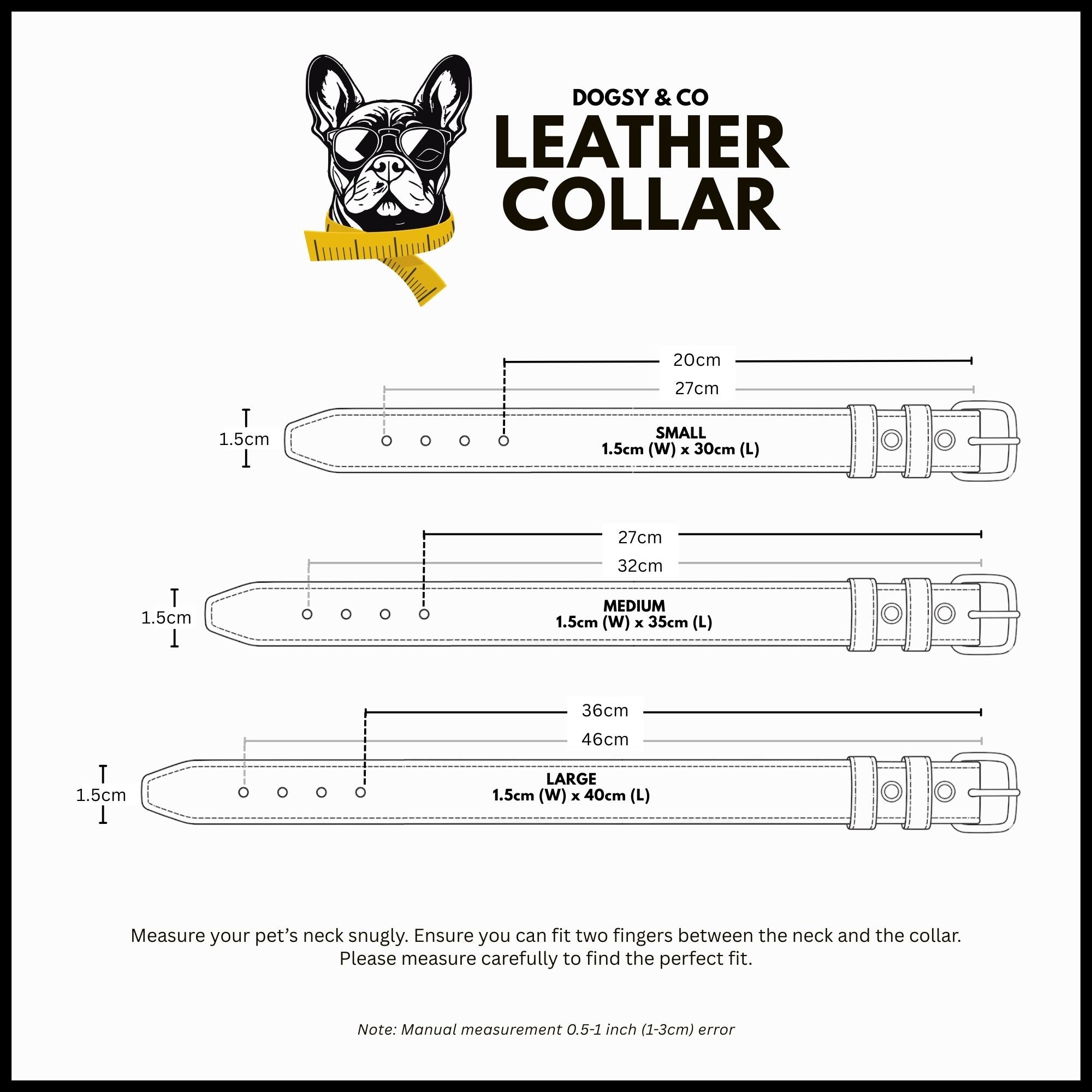 Tan Leather Dog Collar for Small - Medium Dogs & Cats - Image 4 | Dogsy & Co