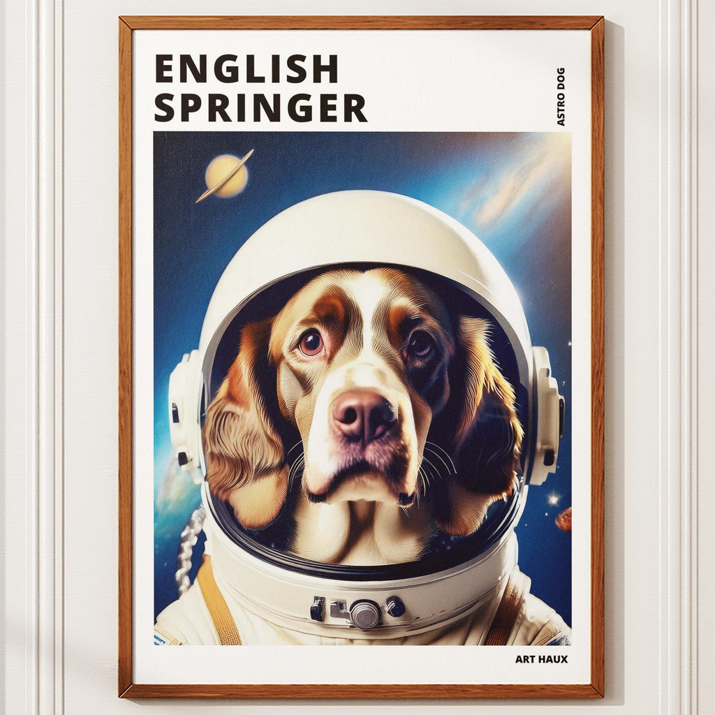 English Springer Spaniel Astronaut Dog Series with Text Astro Dog image 10