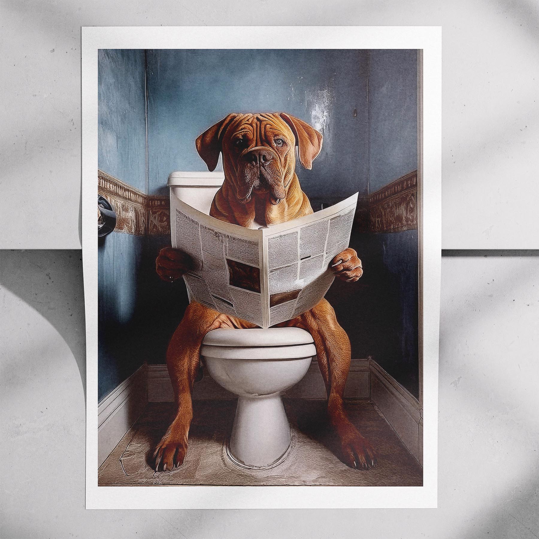 Dogue de Bordeaux Toilet Humour Dog Series image 7