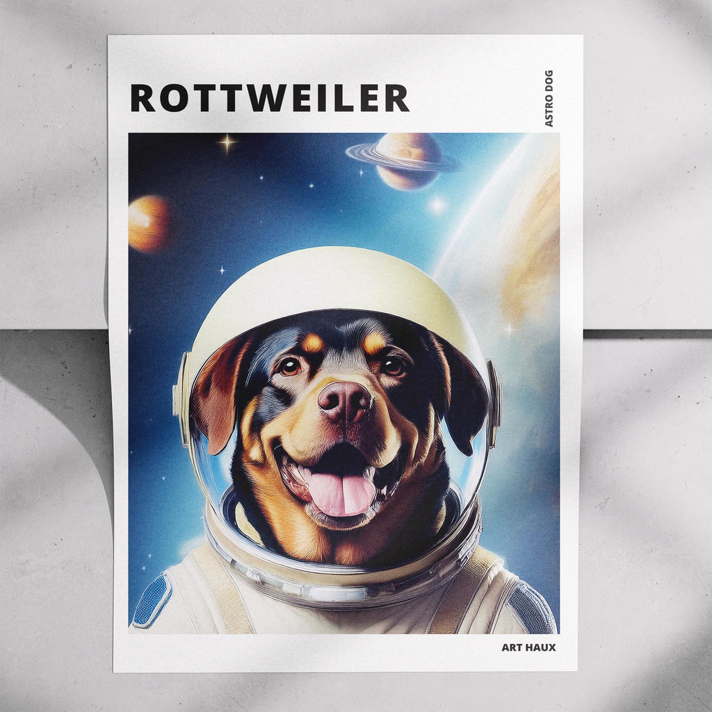 Rottweiler Astronaut Dog Series with Text Astro Dog image 7