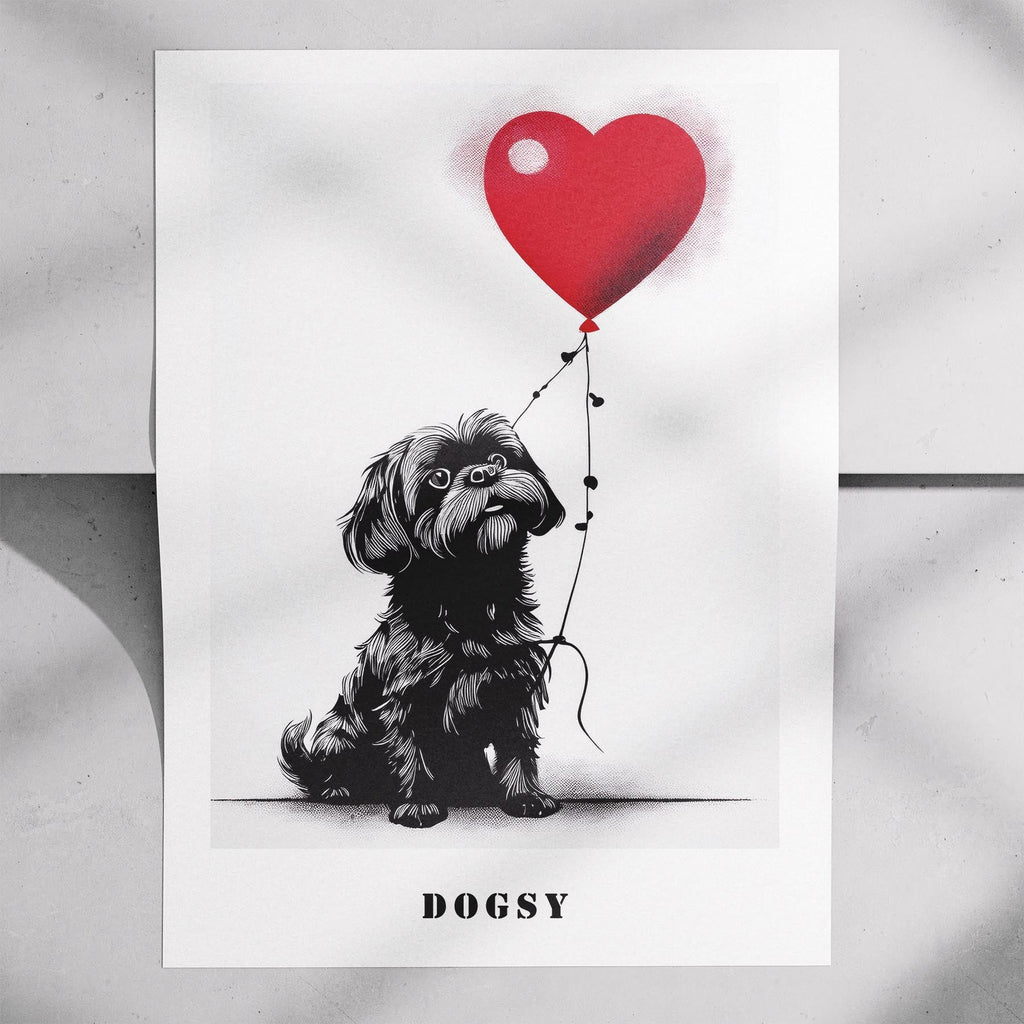 Shih Tzu DOGSY Series inspired by the Art of Banksy with text Dogsy image 7