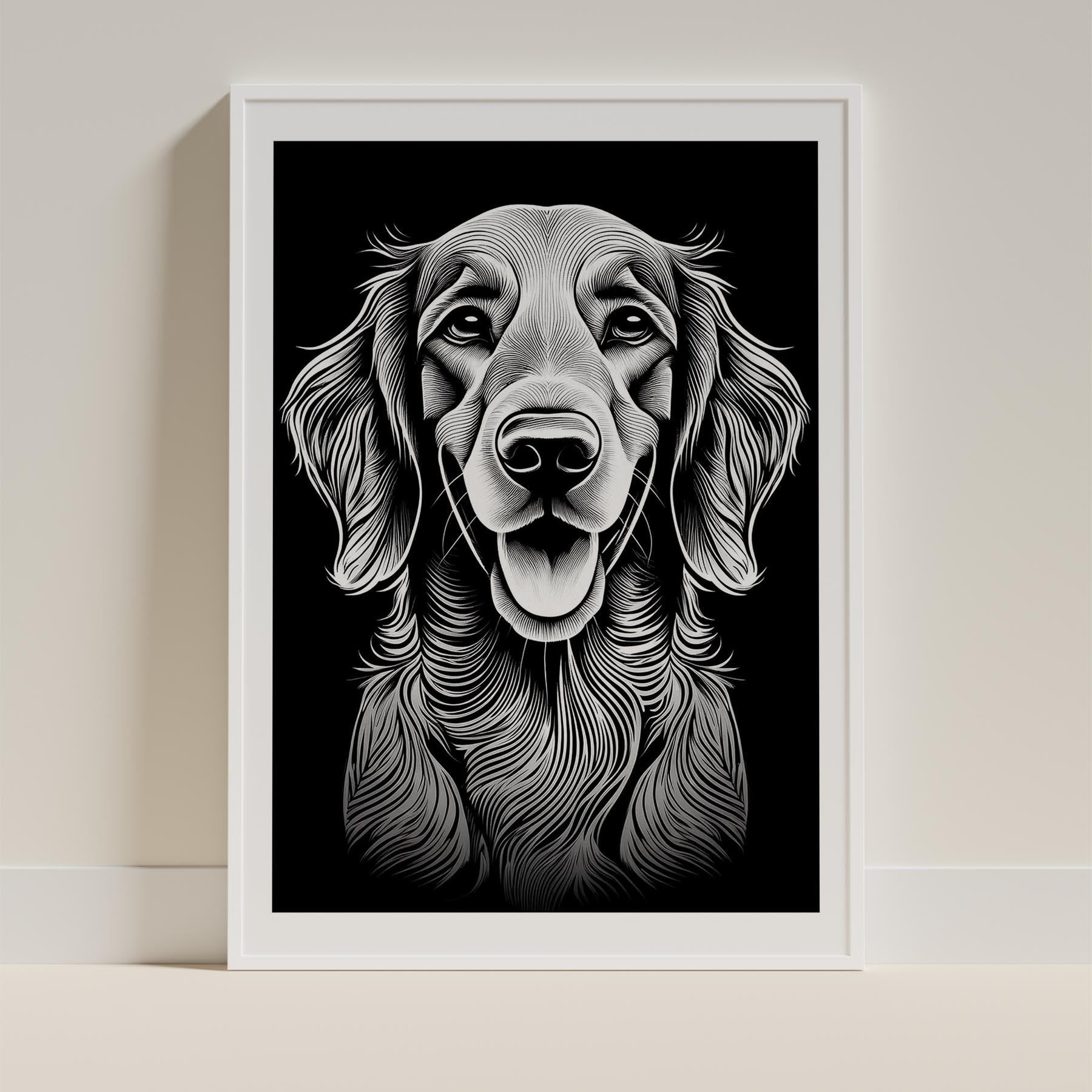 Irish Setter Line Dog Series in Black and White image 9