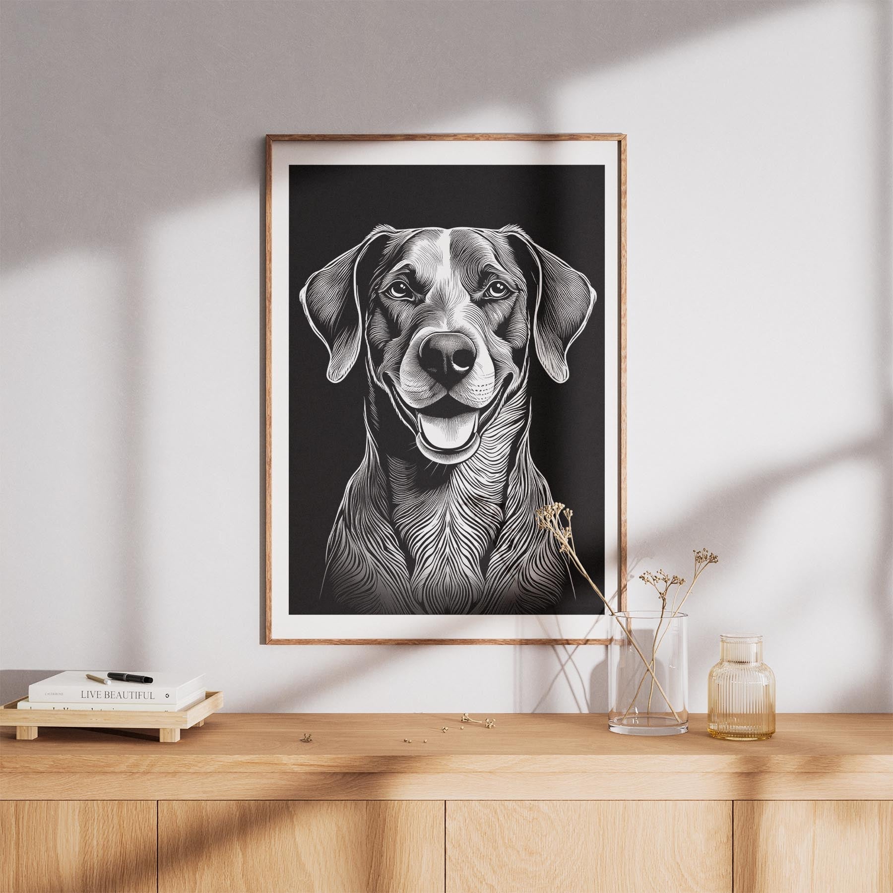 German Pointer Line Dog Series in Black and White image 8