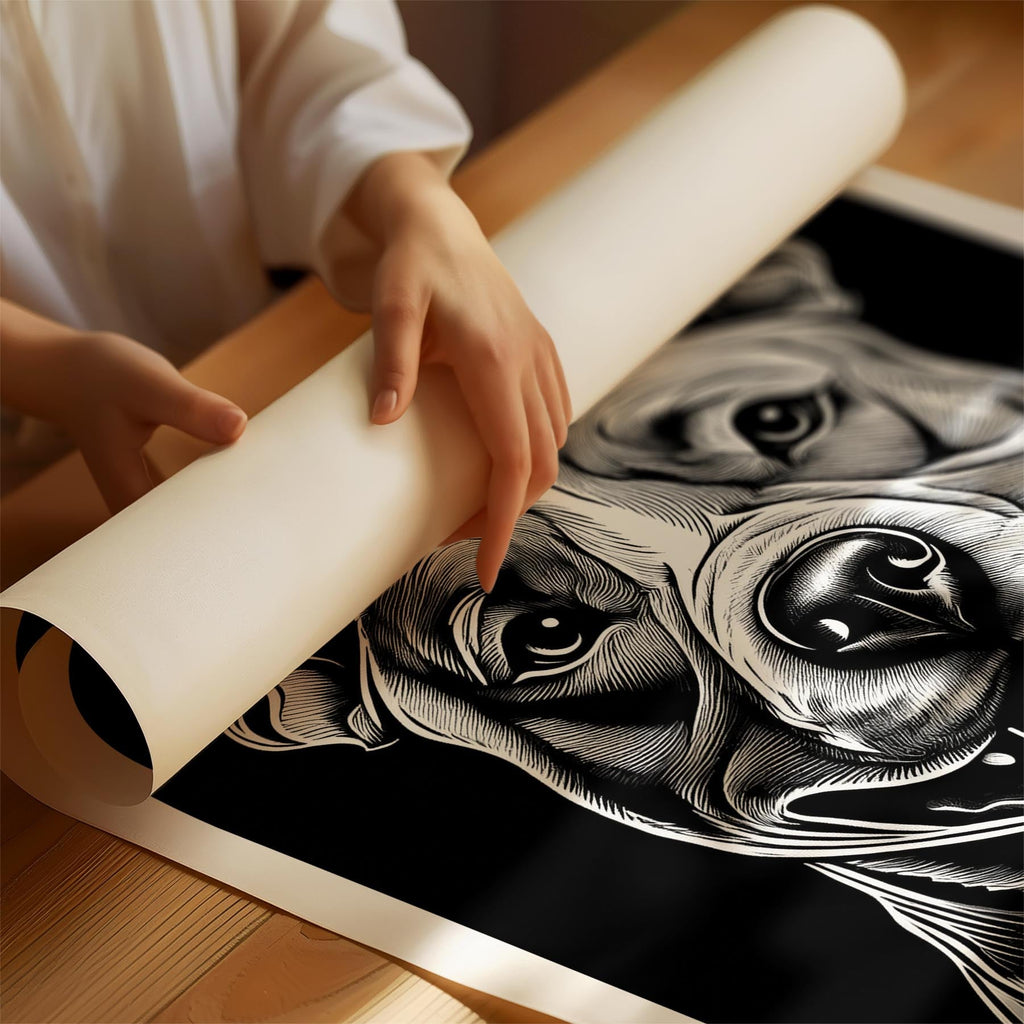 American Staffordshire Terrier Line Dog Series in Black and White image 1