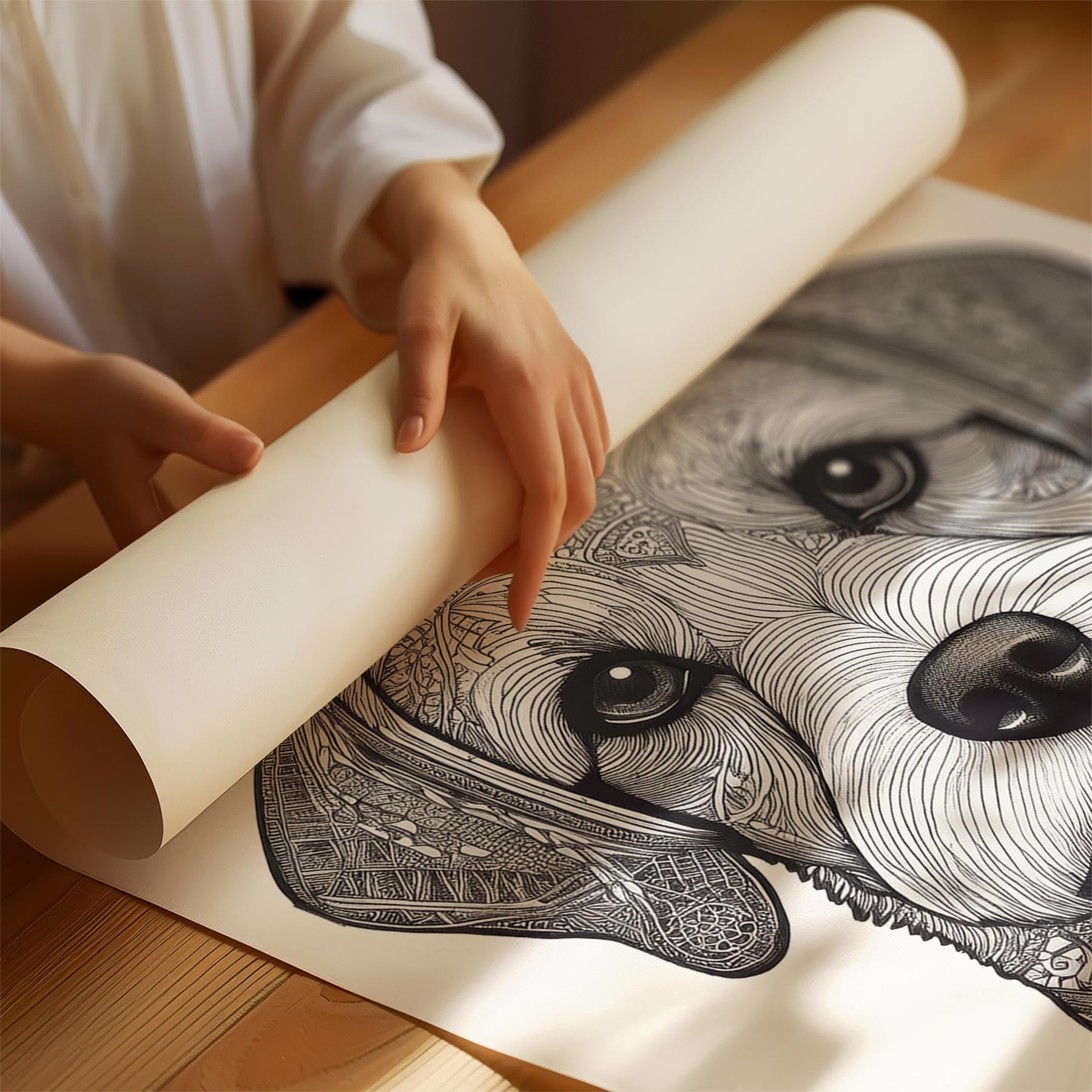 Maltese Mandala Black and White Dog Series image 1