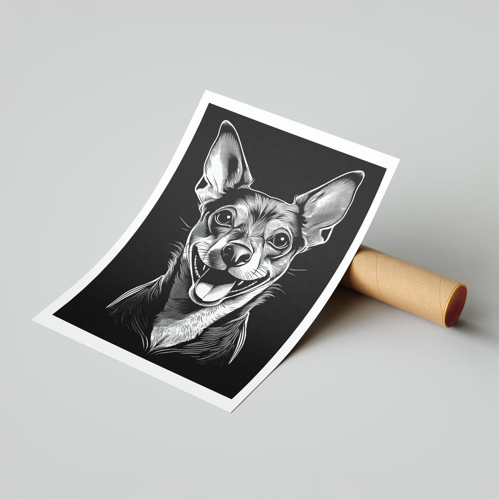 Miniature Pinscher Line Dog Series in Black and White image 6
