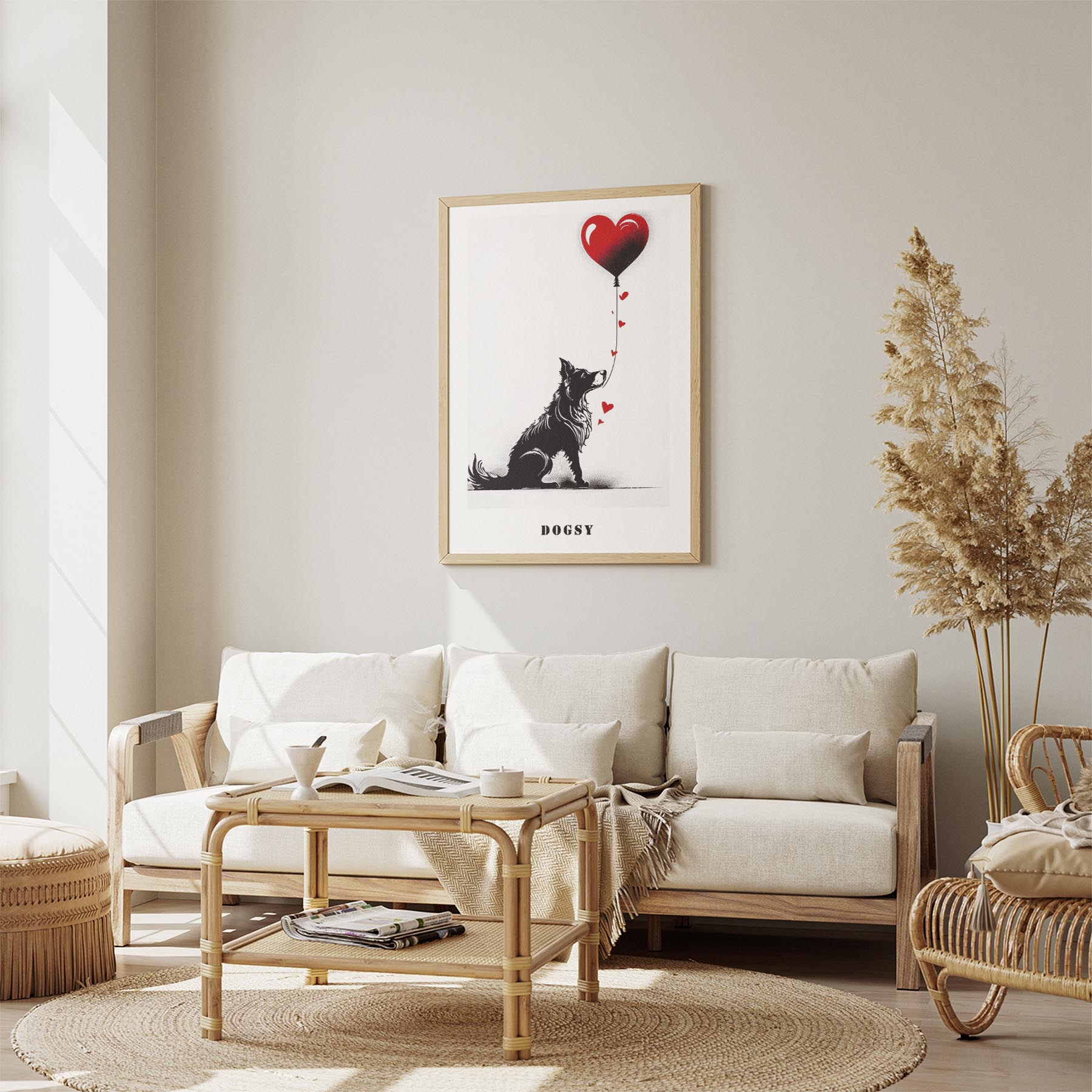 Border Collie DOGSY Series inspired by the Art of Banksy with text Dogsy image 2