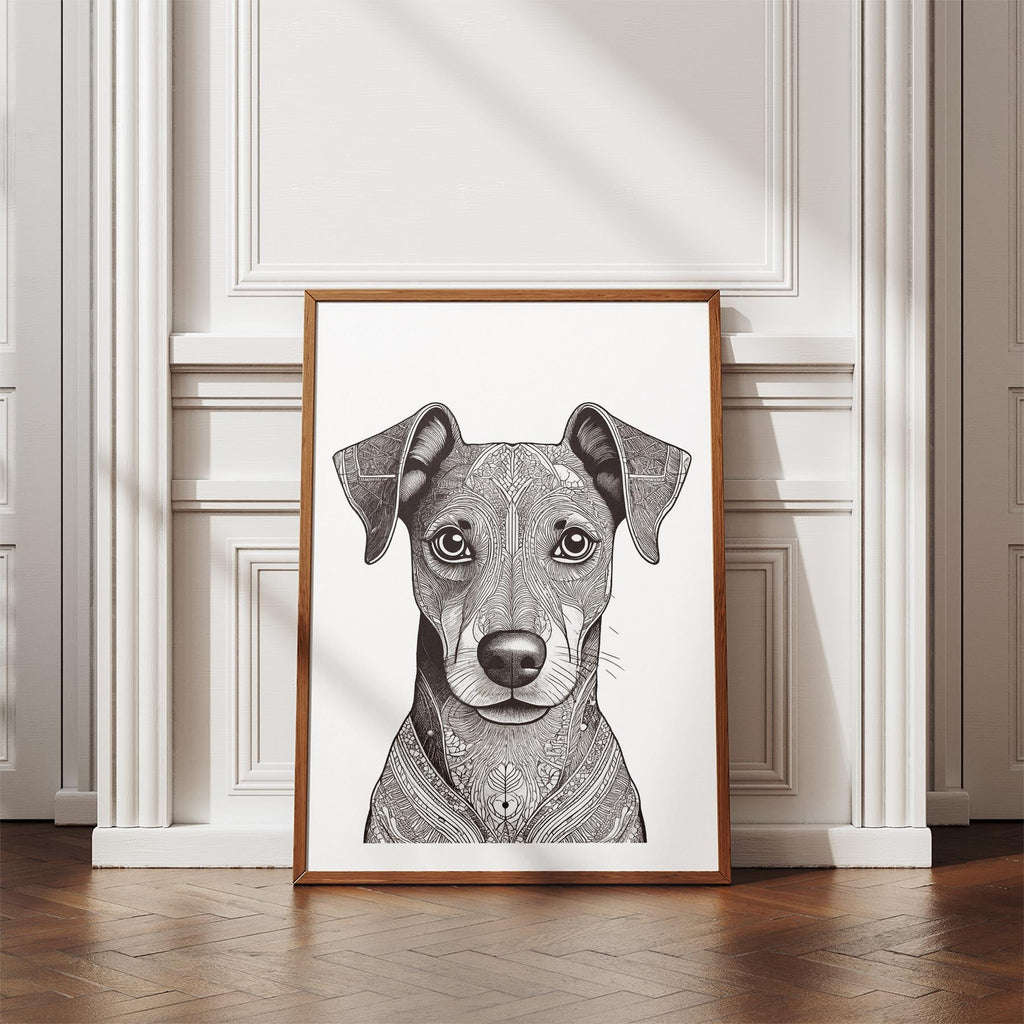 Miniature Pinscher Mandala Black and White Dog Series image 4
