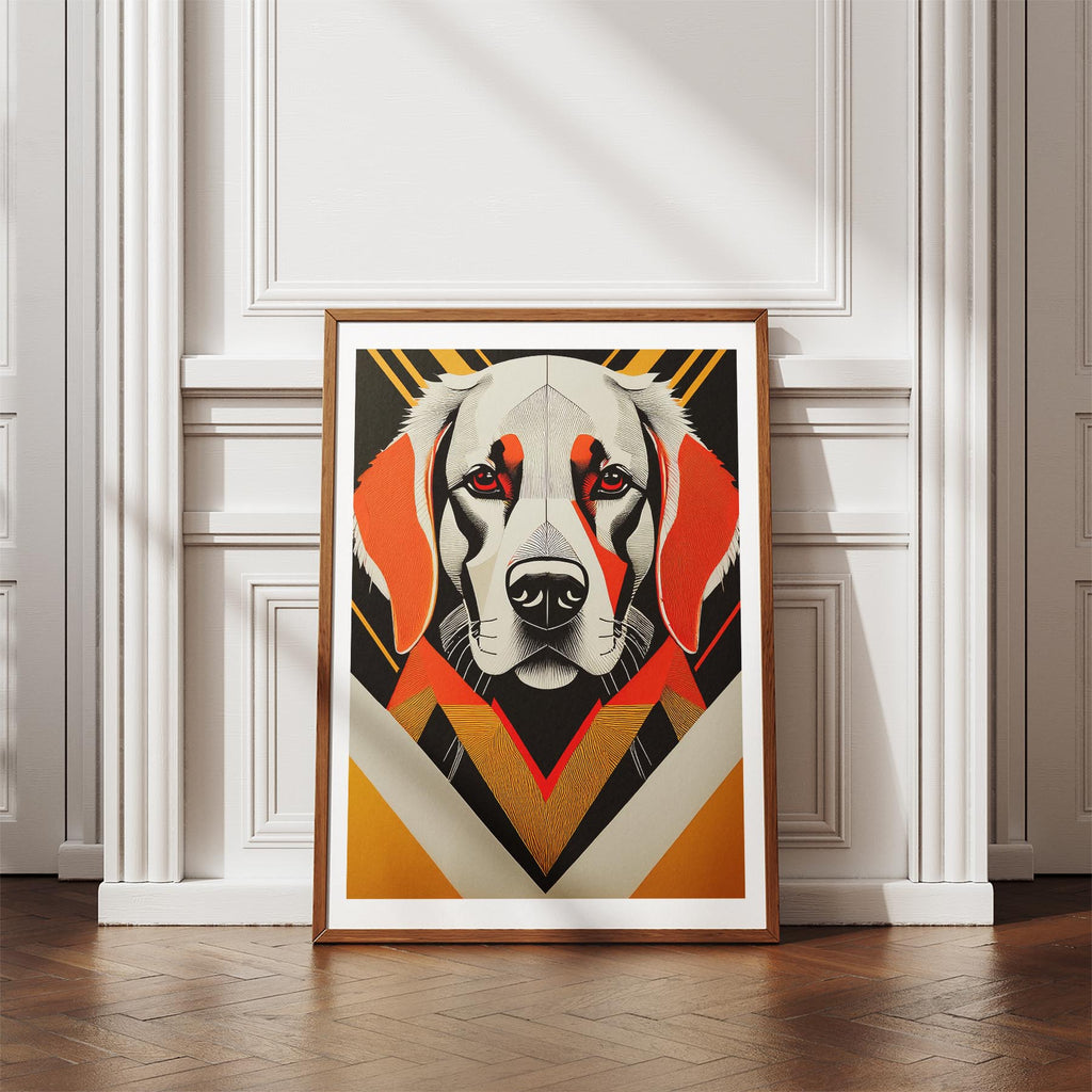 Golden Retriever Geometric Orange Series image 4