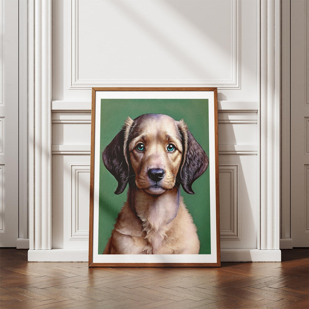 Curly Coated Retriever Green Painted Series image 4