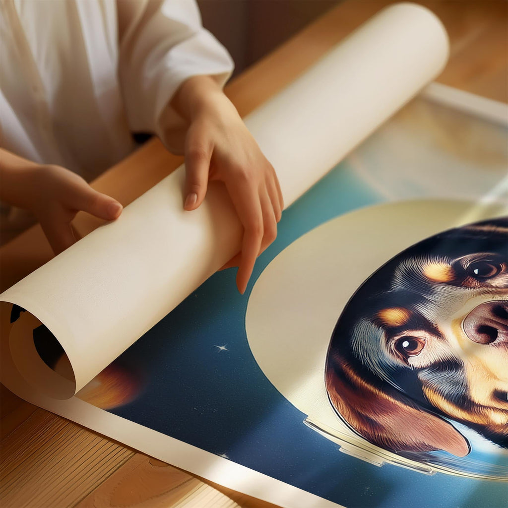 Rottweiler Astronaut Dog Series with Text Astro Dog image 1