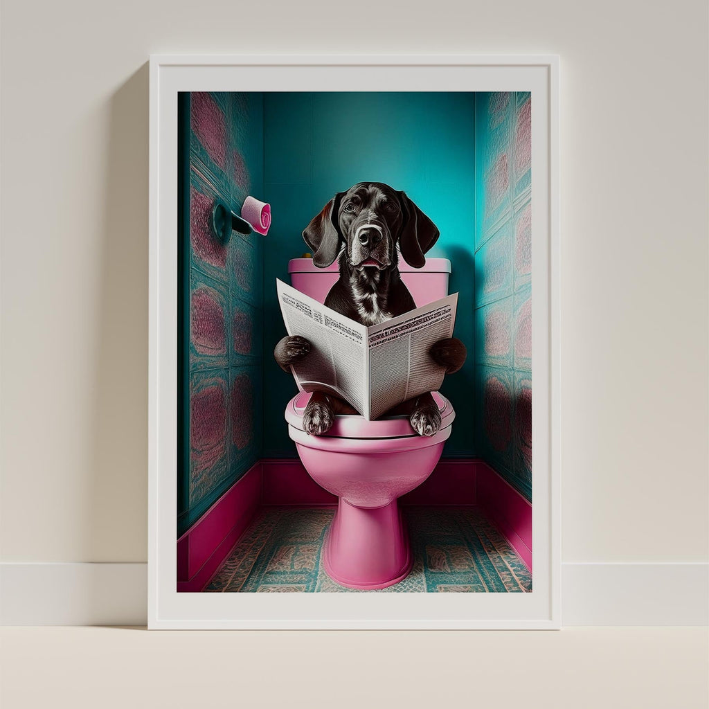 Hungarian Vizsla Toilet Dogs PInk and Turquise image 9