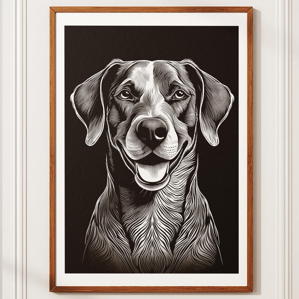 German Pointer Line Dog Series in Black and White image 10
