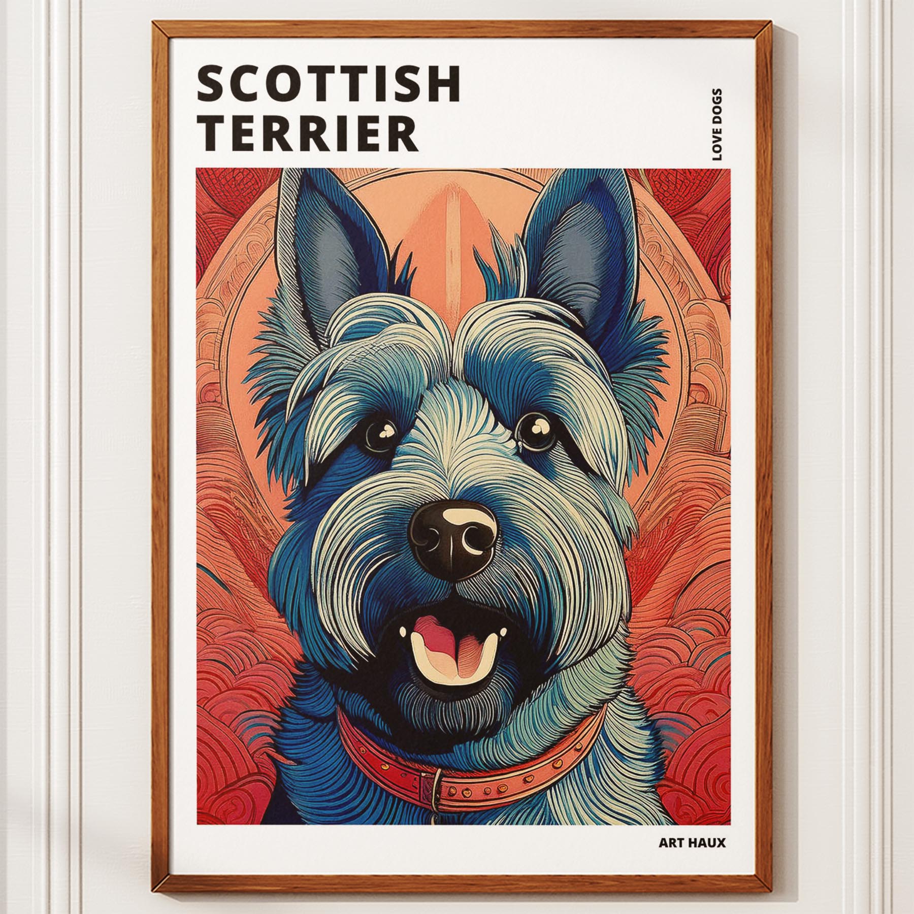 Scottish Terrier Hokusai Japanese Inspired Dog Series with Text image 9