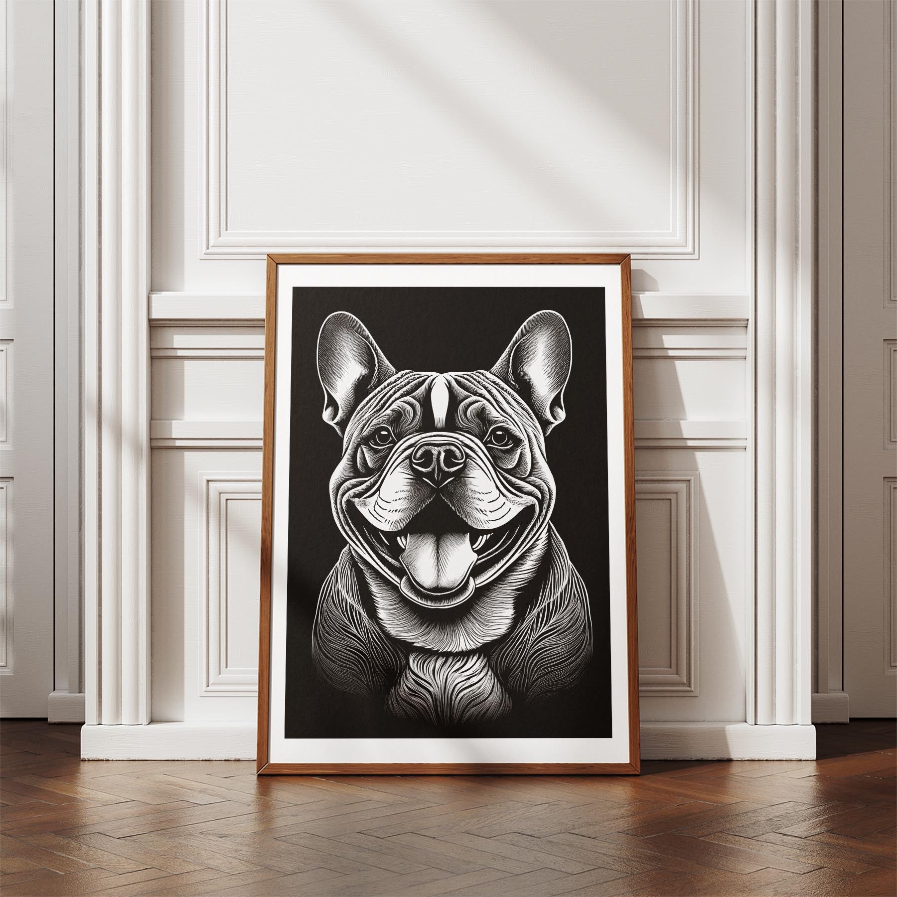 Bulldog Line Dog Series in Black and White image 4