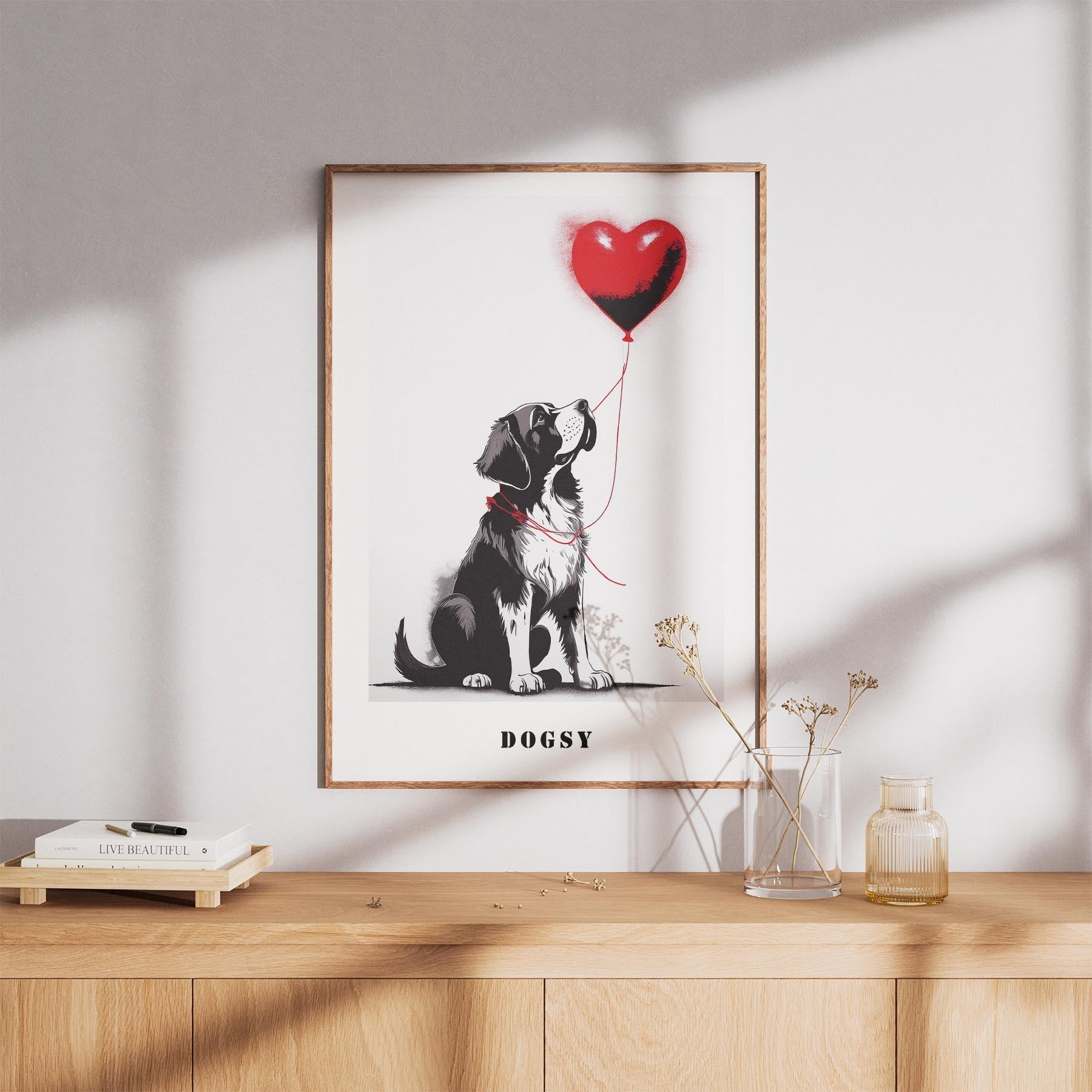 Saint Bernard DOGSY Series inspired by the Art of Banksy with text Dogsy image 8