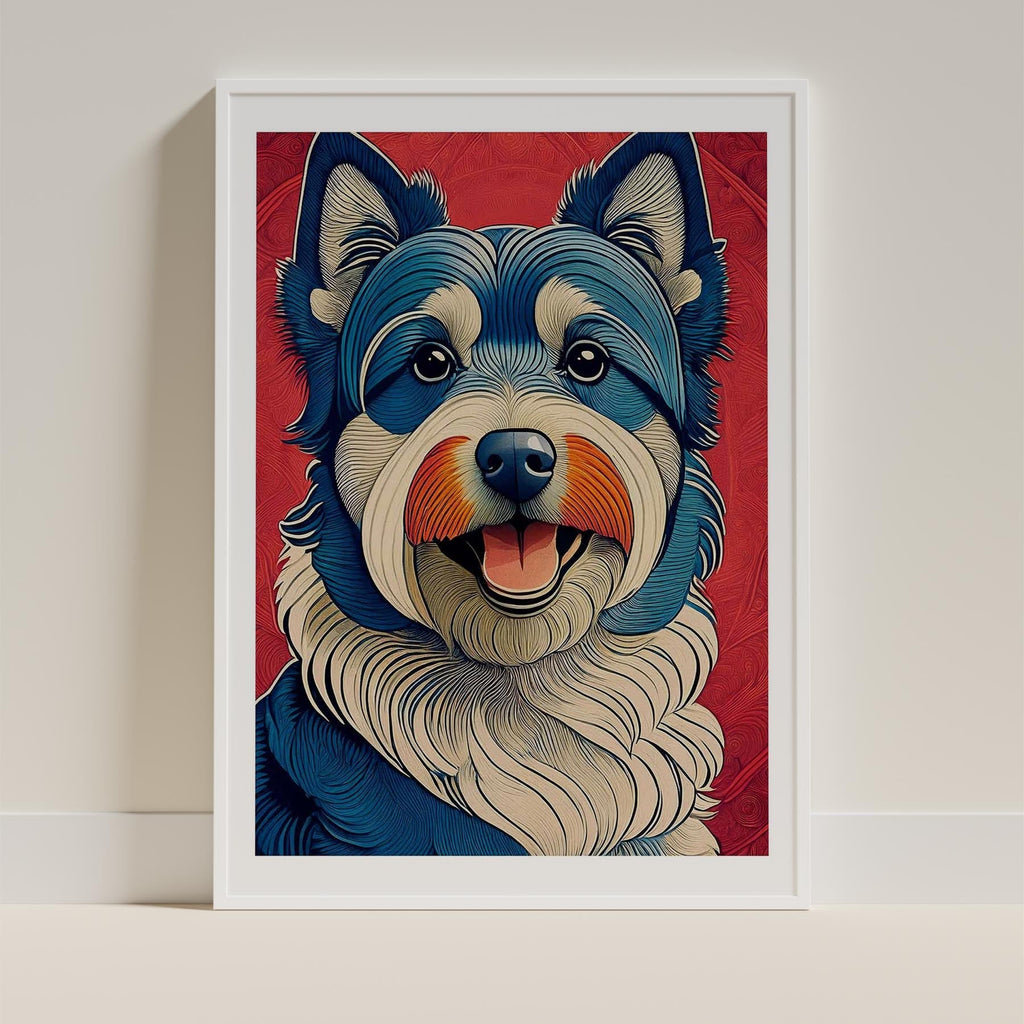 Australian Terrier Hokusai Japanese Inspired Dog Series image 9