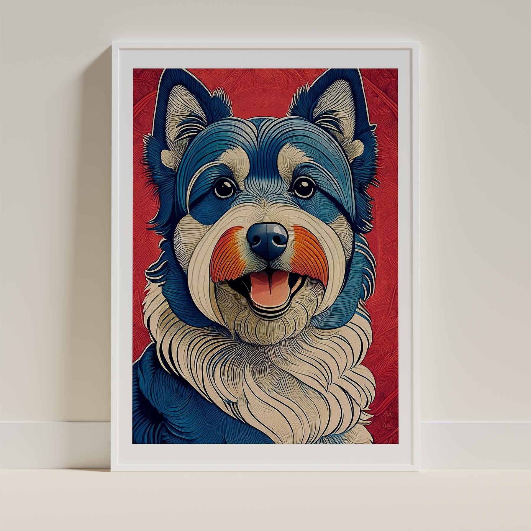 Australian Terrier Hokusai Japanese Inspired Dog Series image 9
