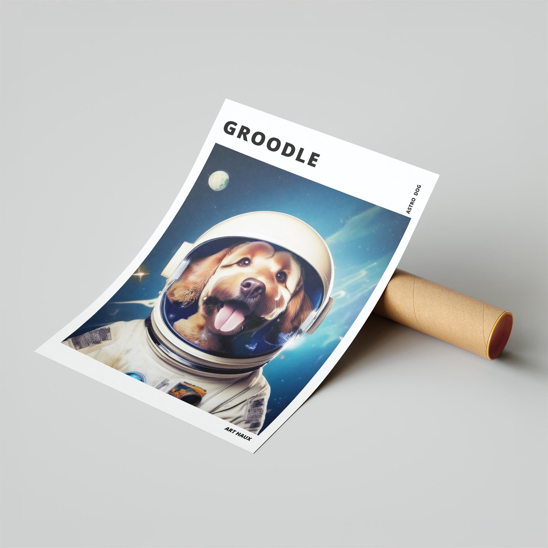 Groodle Astronaut Dog Series with Text Astro Dog image 6