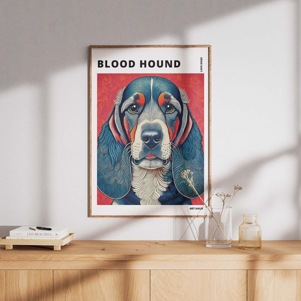 Bloodhound Hokusai Japanese Inspired Dog Series with Text image 7