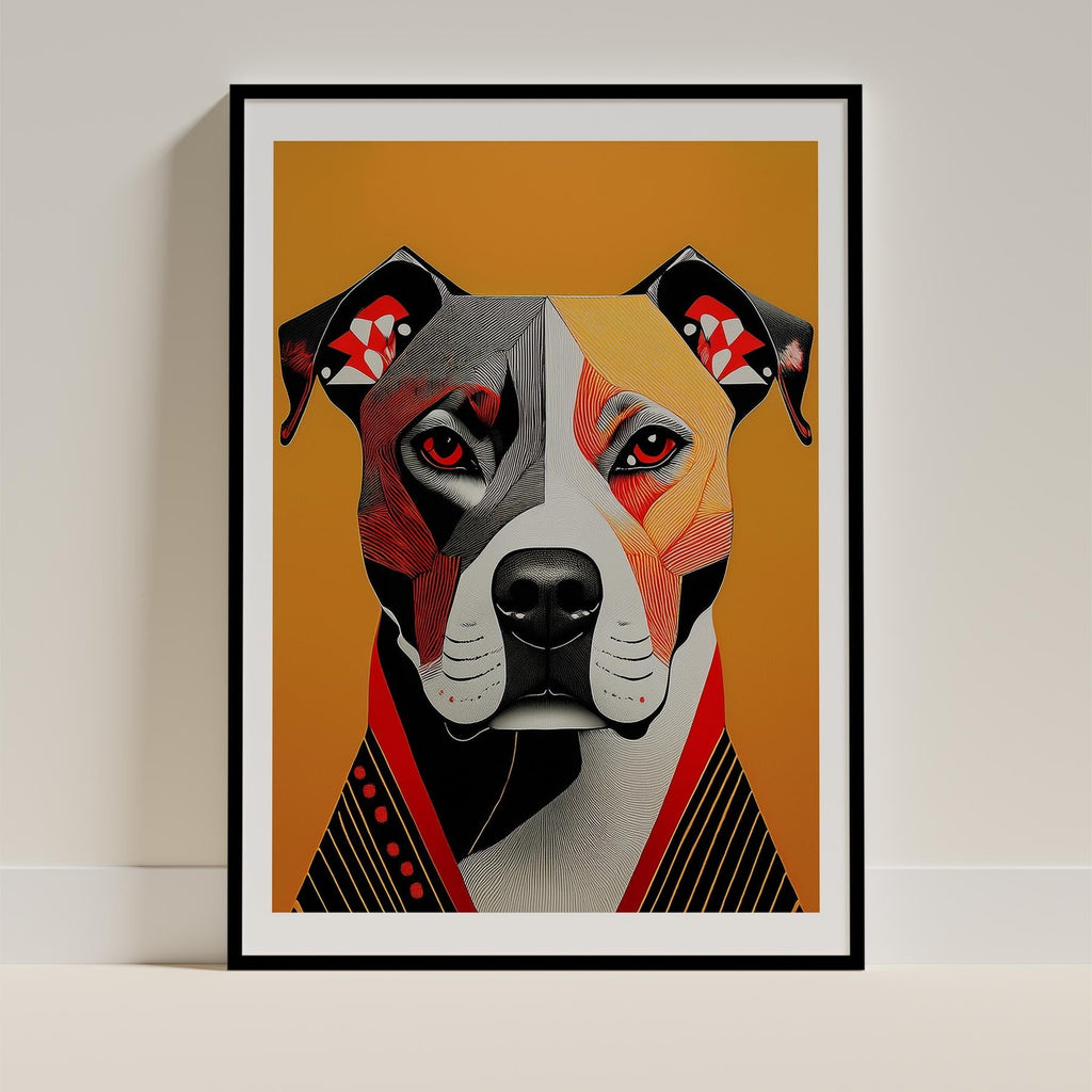 American Pitbull Terrier Geometric Orange Series image 0