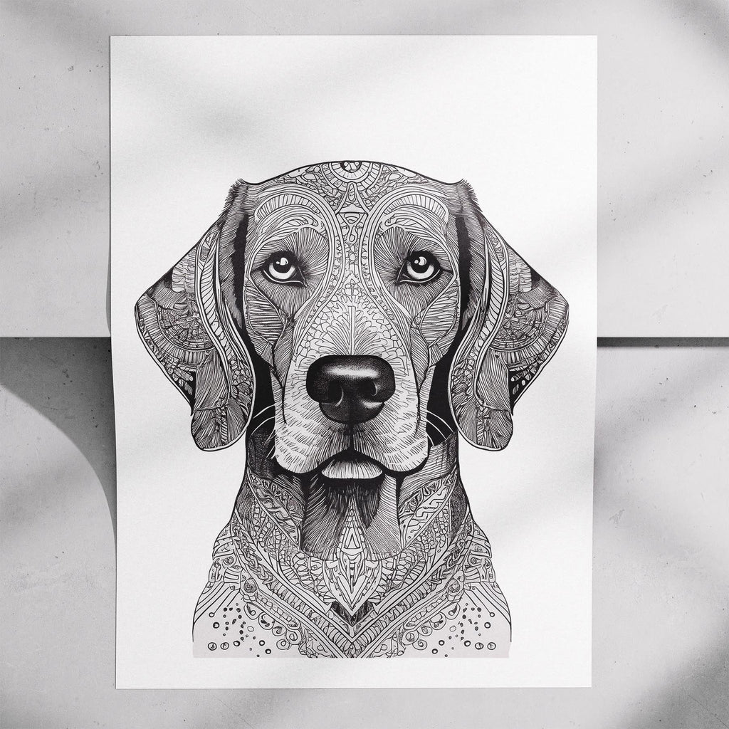 Gordon Setter Mandala Black and White Dog Series image 7