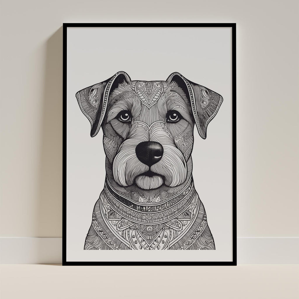 Australian Terrier Mandala Black and White Dog Series image 0