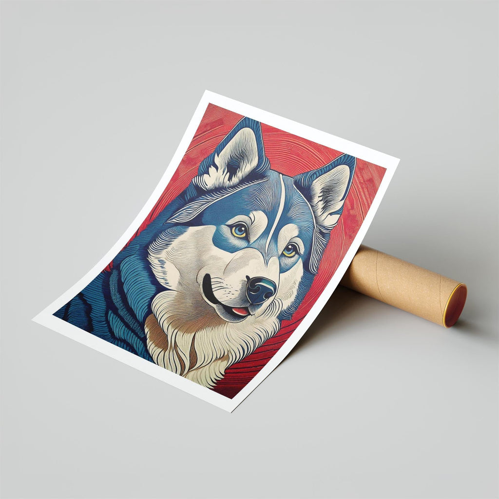 Siberian Husky Hokusai Japanese Inspired Dog Series image 6