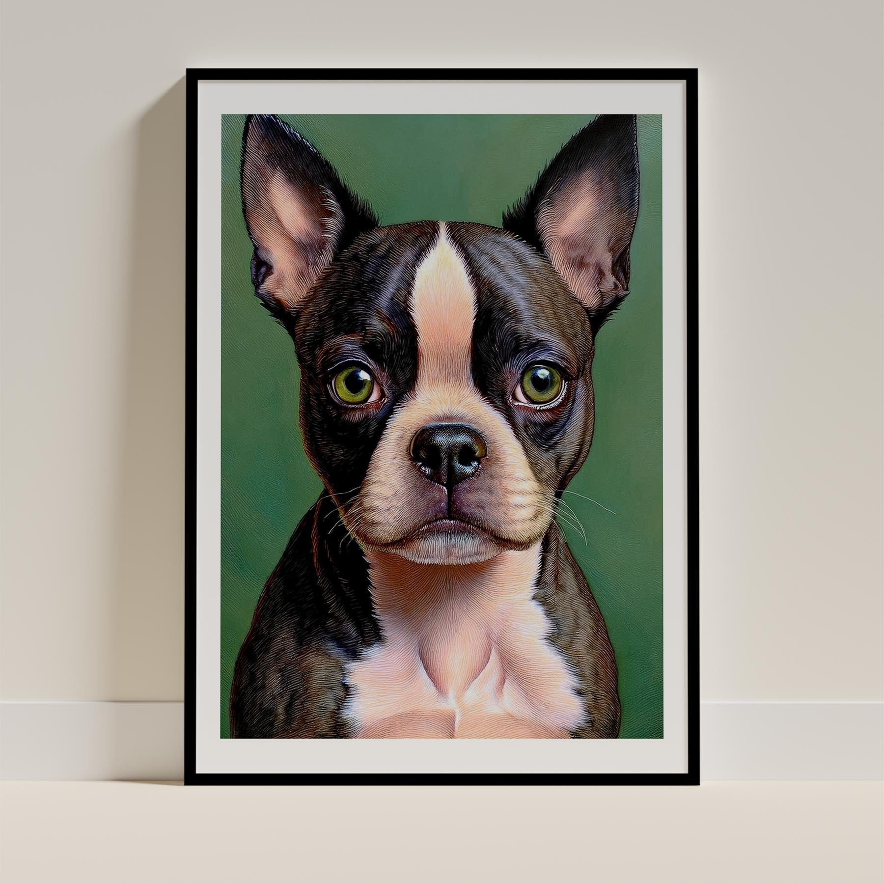 Boston Terrier Green Painted Series image 0