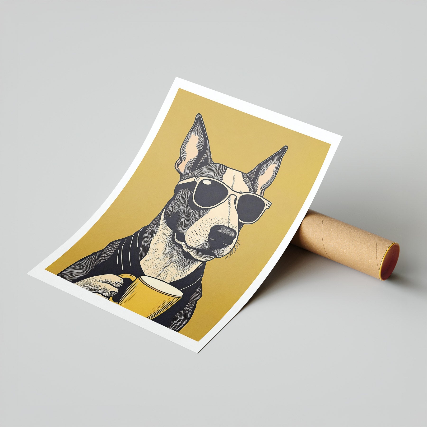 Bullterrier Chillin Coffee Dog image 7
