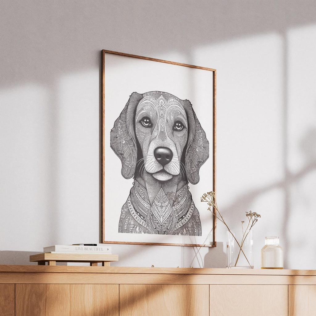 Cavoodle Mandala Black and White Dog Series image 5