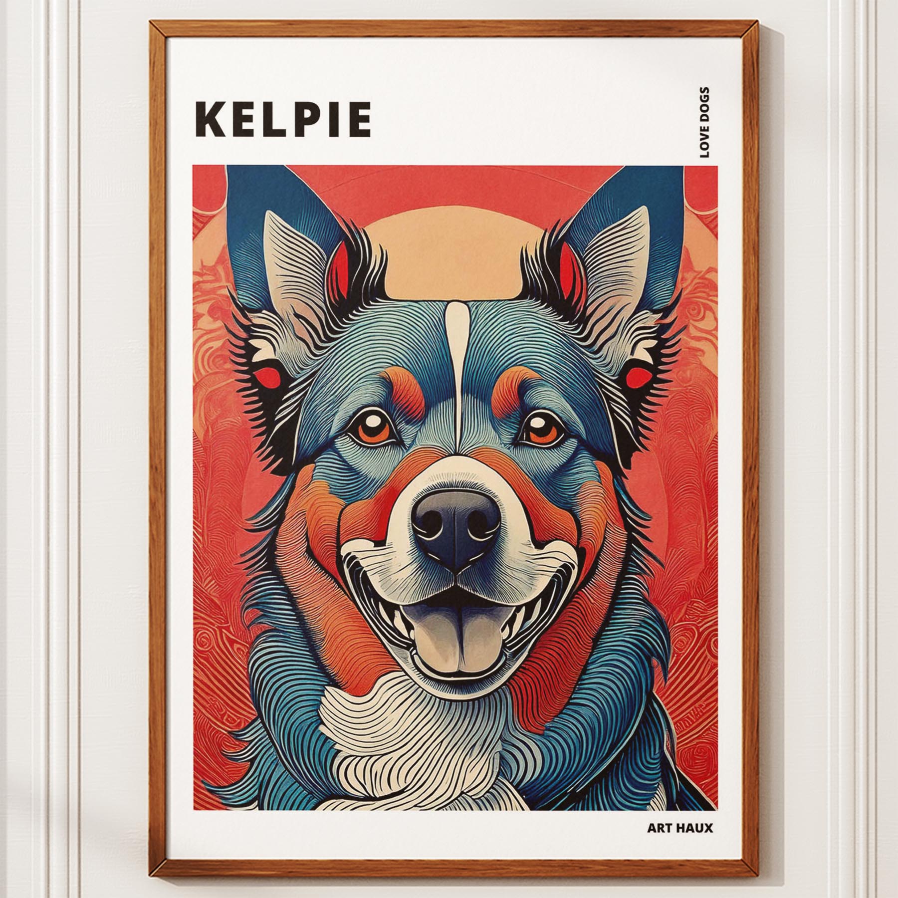 Kelpie Hokusai Japanese Inspired Dog Series with Text image 9