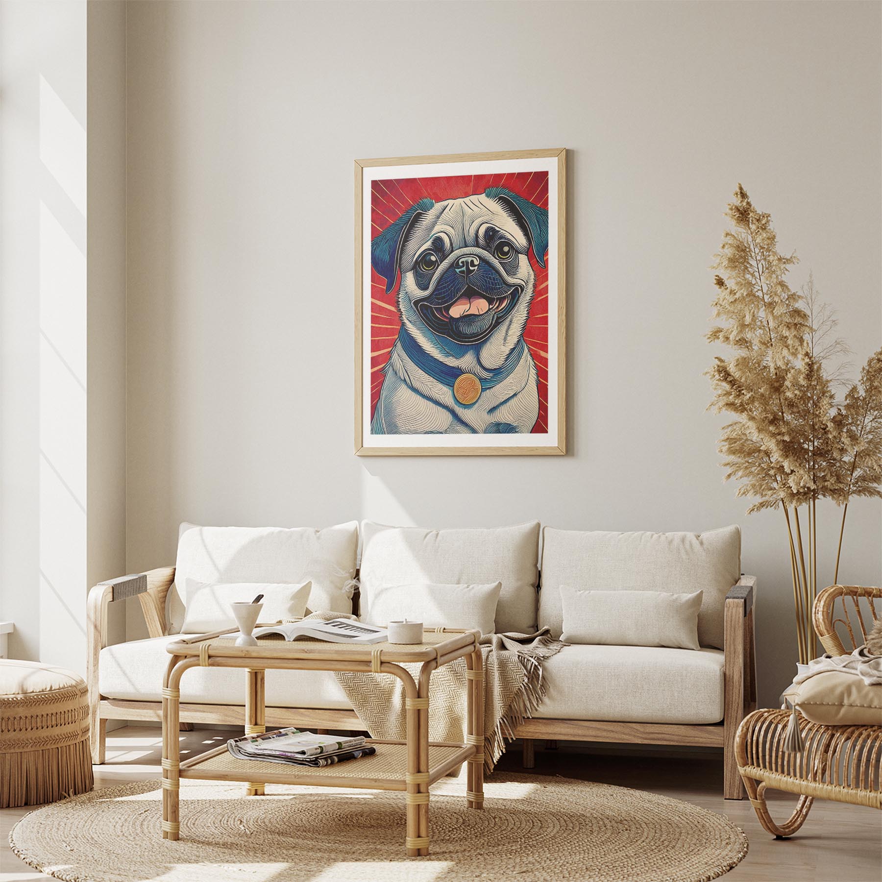 Pug Hokusai Japanese Inspired Dog Series 1 image 2