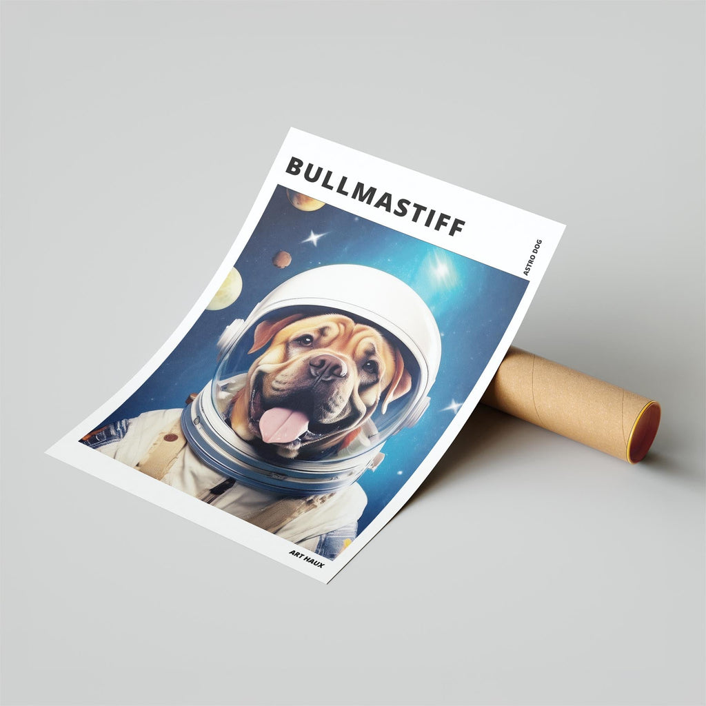 Bullmastiff Astronaut Dog Series with Text Astro Dog image 6