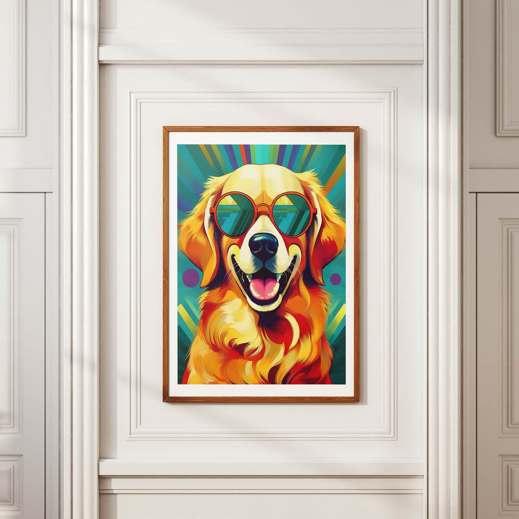 Golden Retriever In Colourful Sunnies 2 image 2