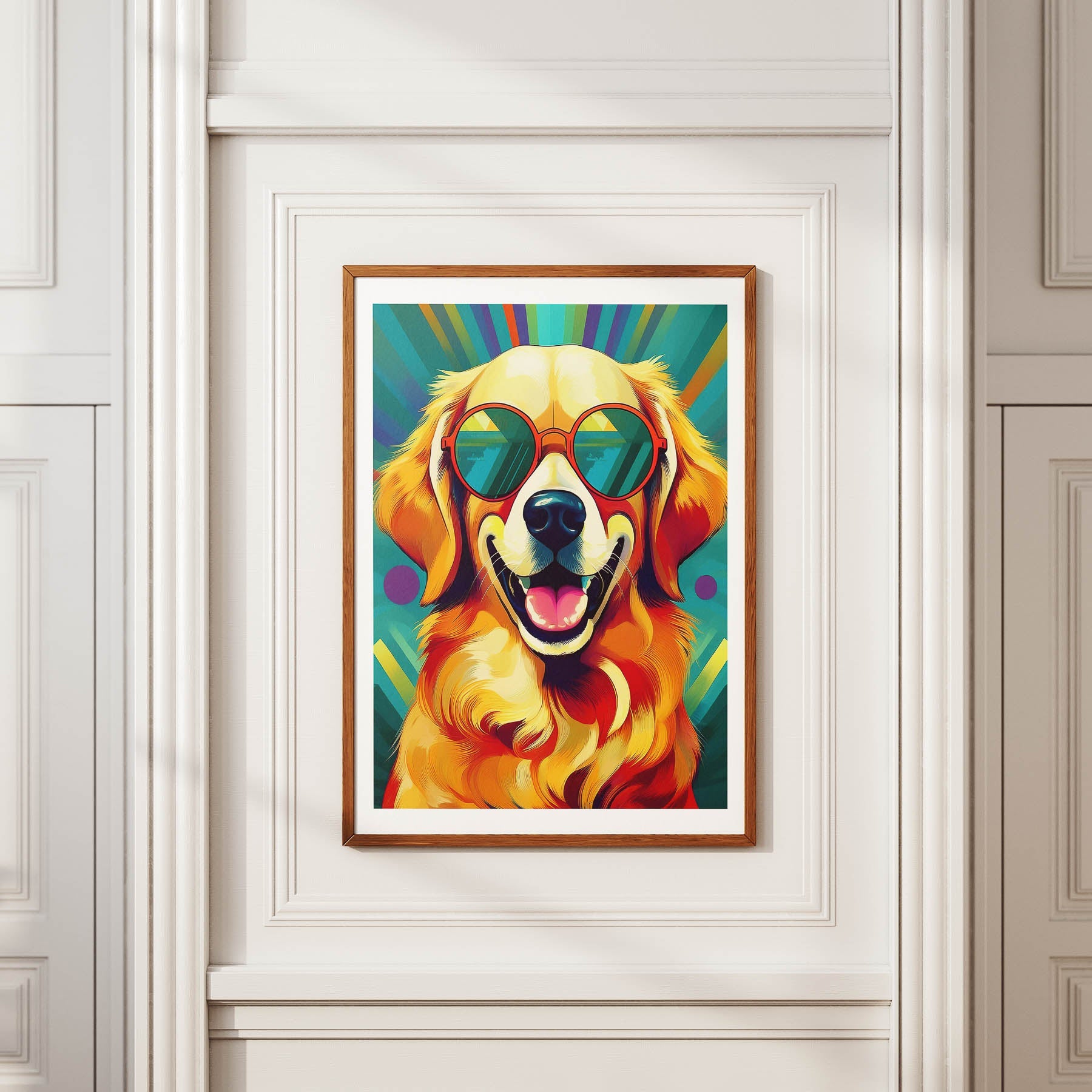 Golden Retriever In Colourful Sunnies 2 image 2